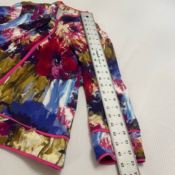 Joseph Ribkoff 2 Piece Multi Print Floral Cami Jacket Tank Top Set Size 16 - Picture 3 of 8